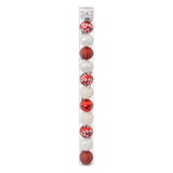 Set 12 globuri, D 6 cm, rosu si alb | Atmosphera