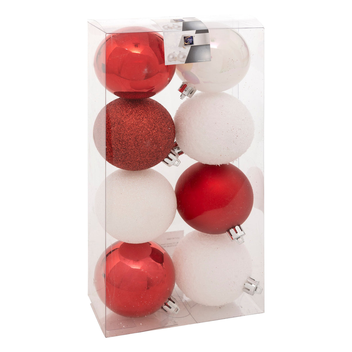 Set 8 globuri, D 7 cm, rosu si alb | Atmosphera