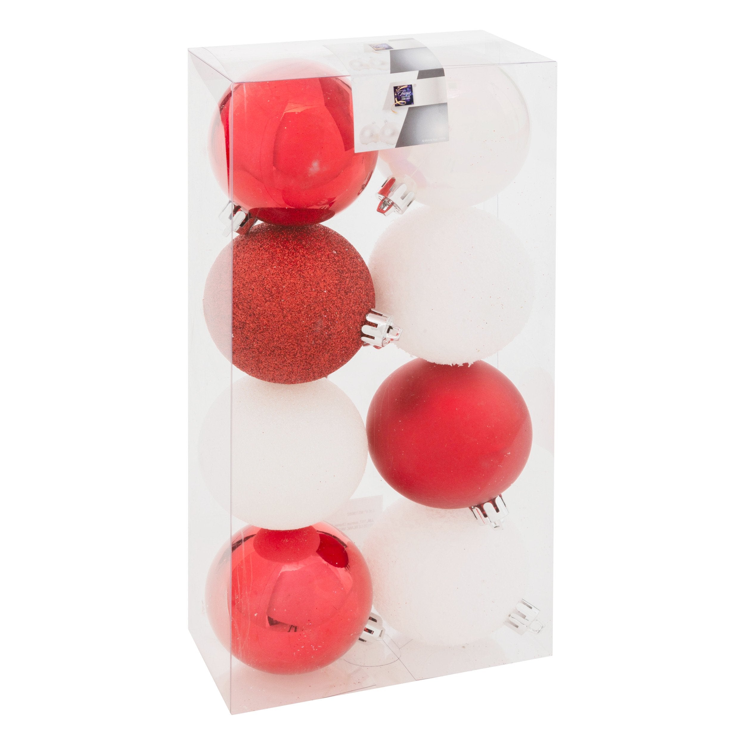 Set 8 globuri, D 7 cm, rosu si alb | Atmosphera