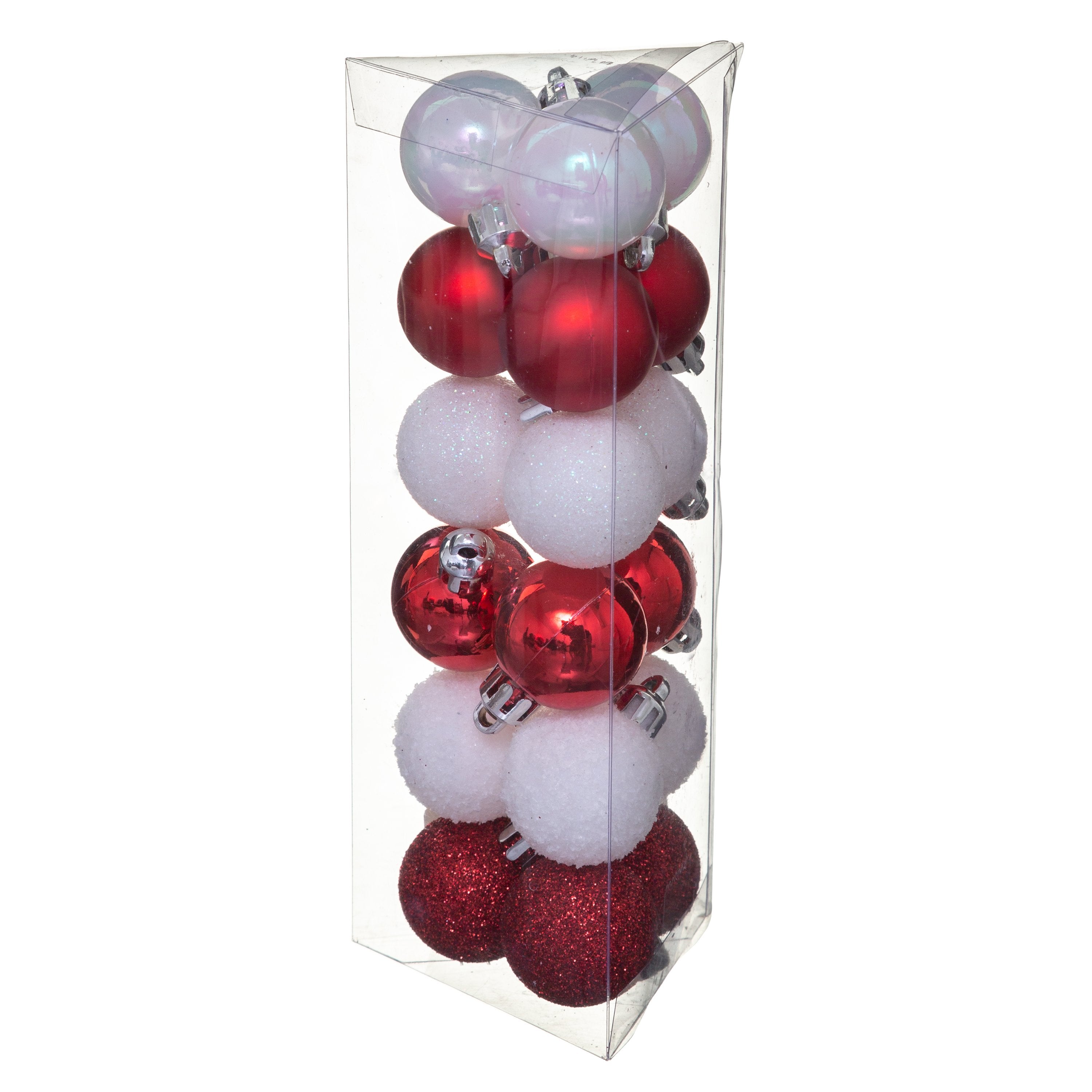 Set 18 globuri, D 3 cm, rosu si alb | Atmosphera