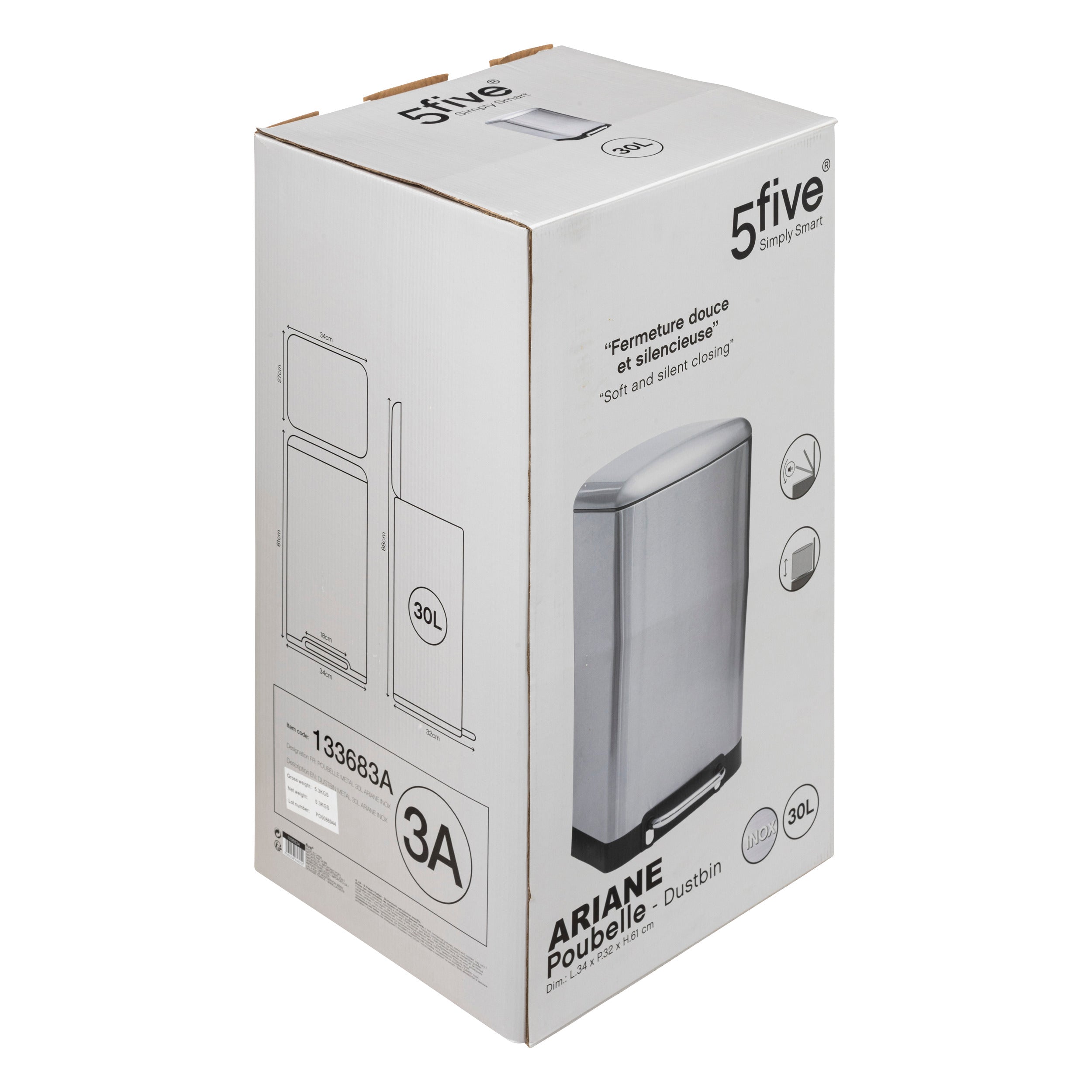 Cos de gunoi metal 30 l ariane otel - Five