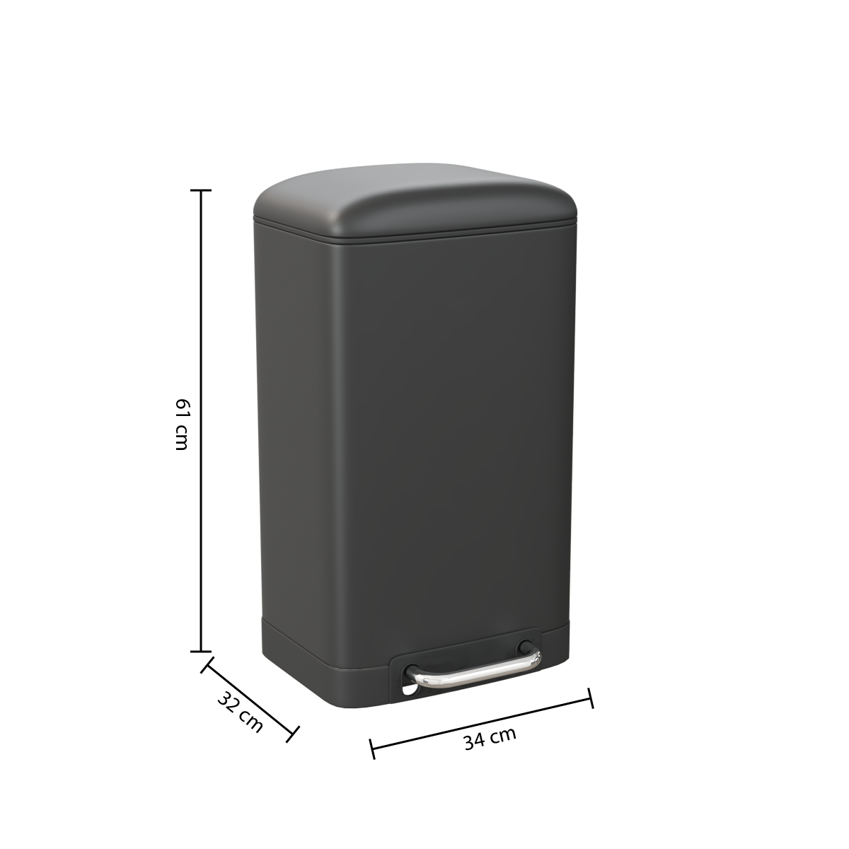 Cos gunoi metal 30 l ariane negru - Five