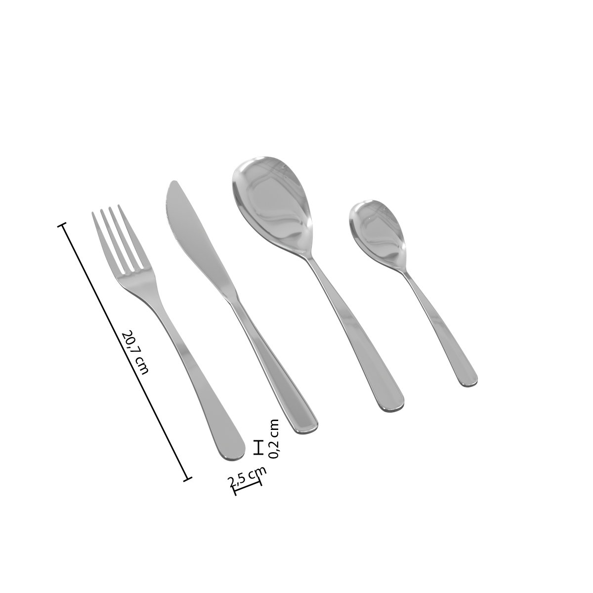 Set tacamuri inox 24 piese mesa - Secret de Gourmet