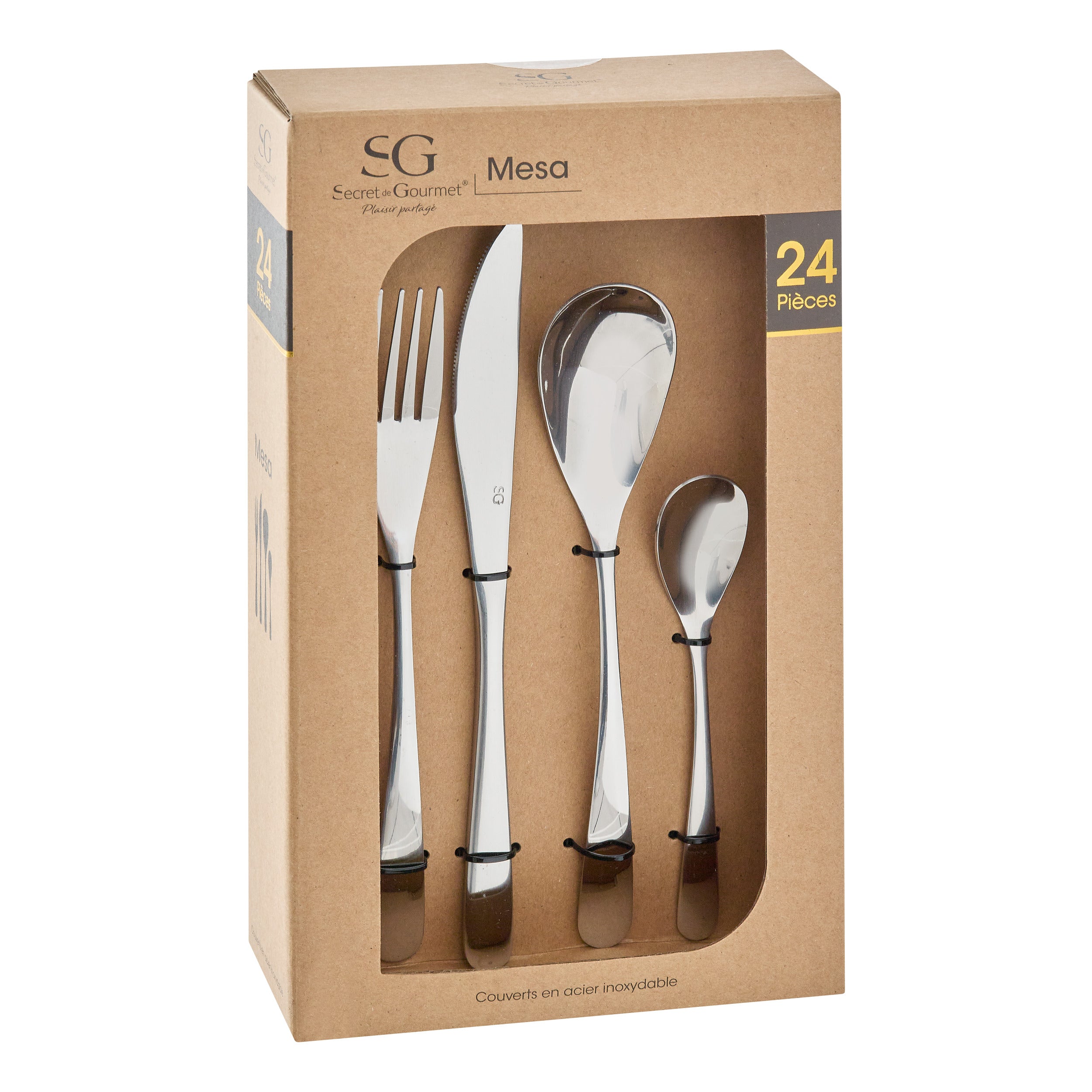 Set tacamuri inox 24 piese mesa - Secret de Gourmet