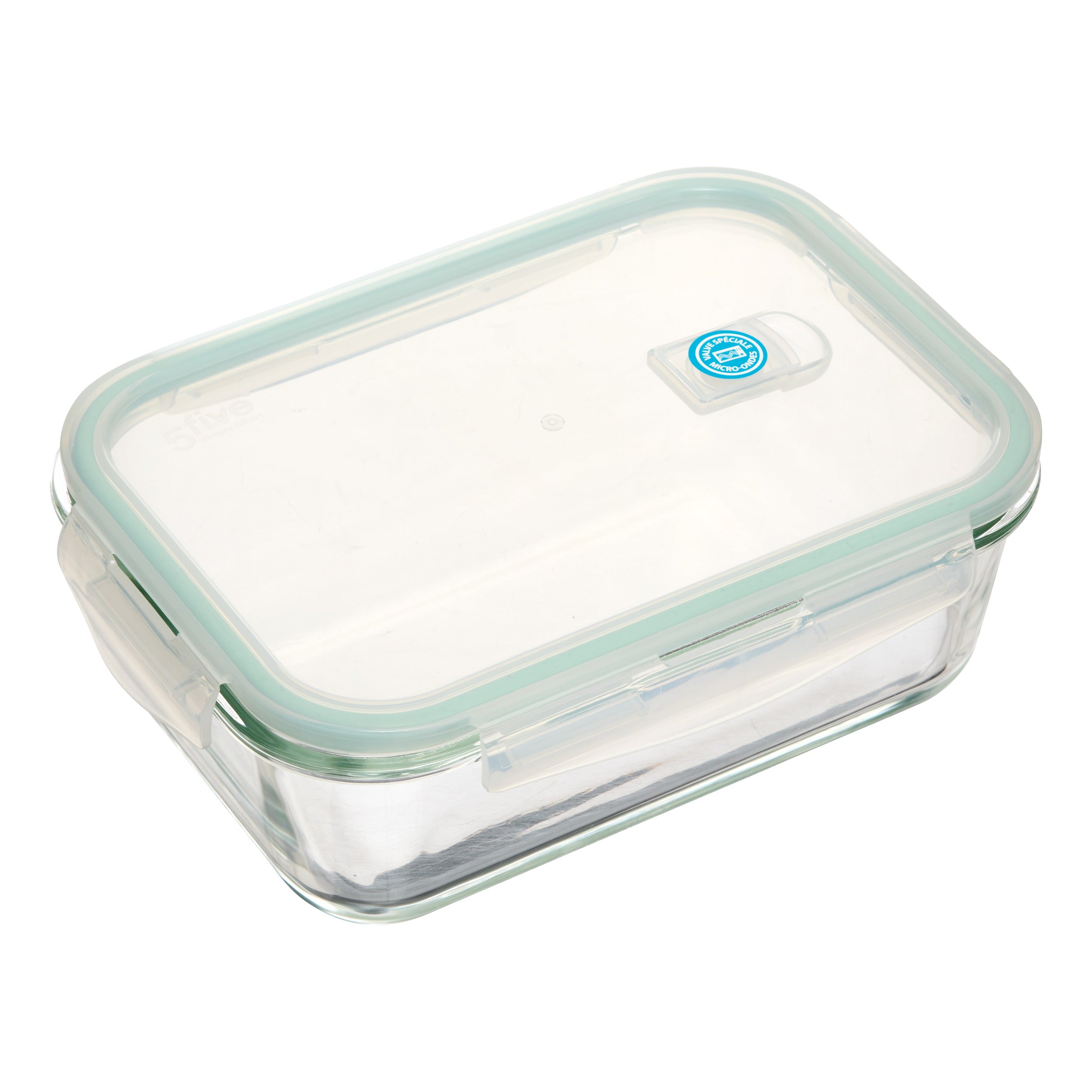 Cutie dreptunghiular sticla 1,73 l clipeat - Five