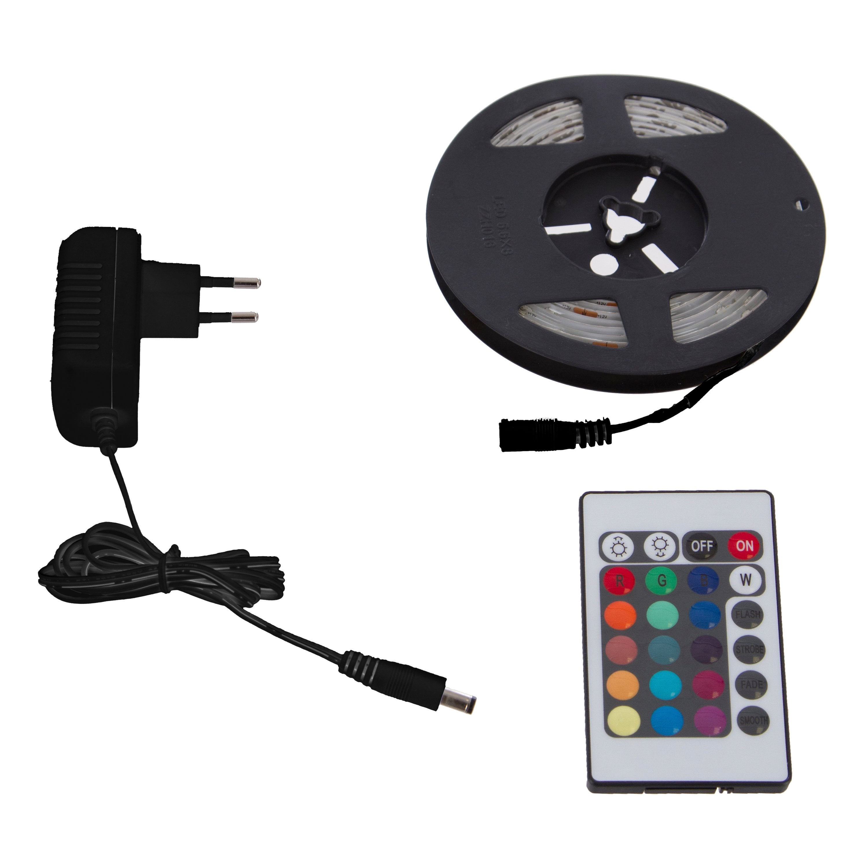Banda LED cu alimentare la priza 5 m lungime lumina multicolora si telecomanda Home Sweet Light