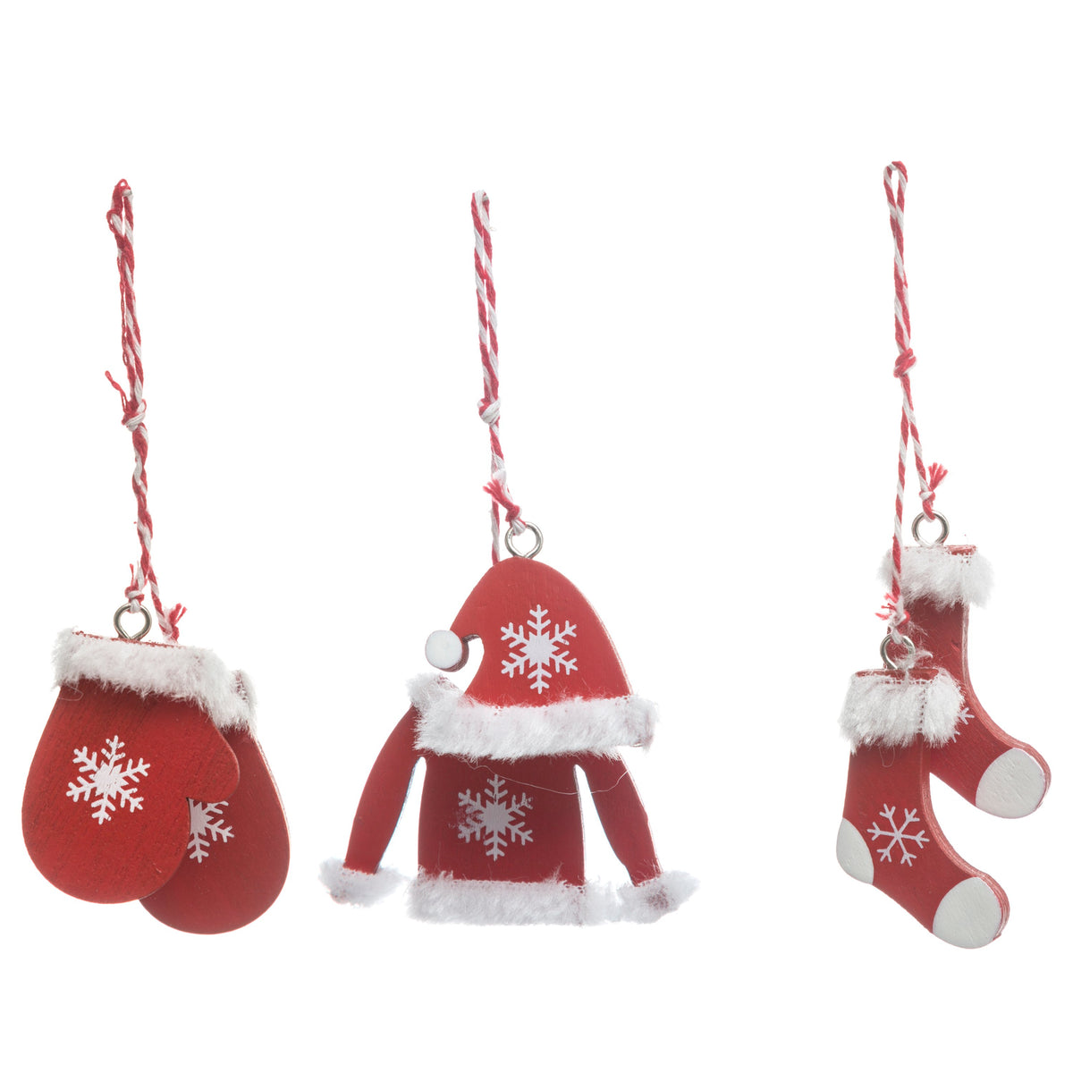 Set 3 accesorii haine de Craciun din lemn | Atmosphera
