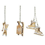 Set 3 accesorii haine de Craciun, lemn natural | Atmosphera
