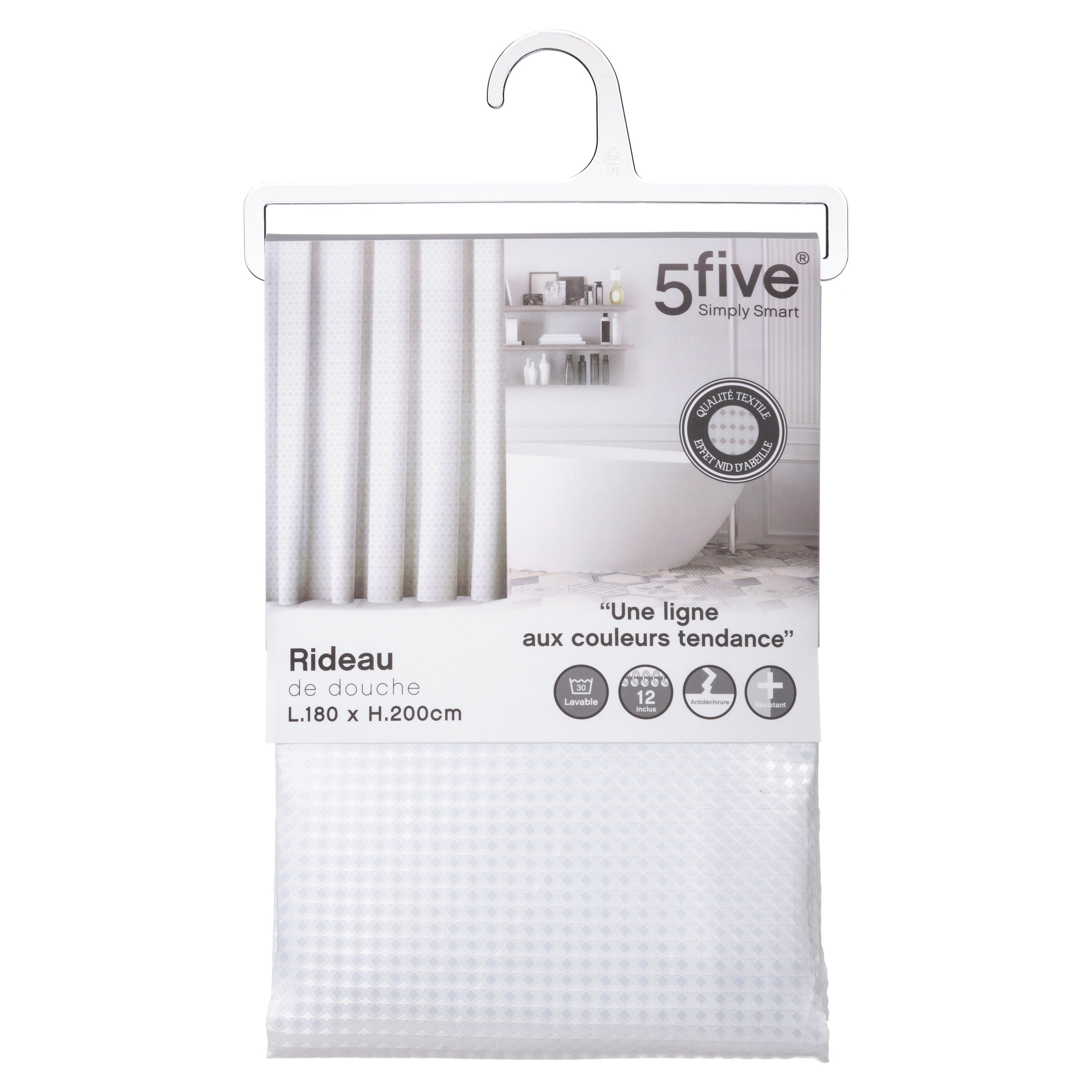 Perdea dus combinata alb modern - Five
