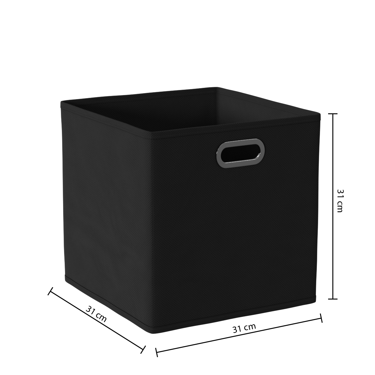 Cutie depozitare 31 x 31 cm negru simplu - Five