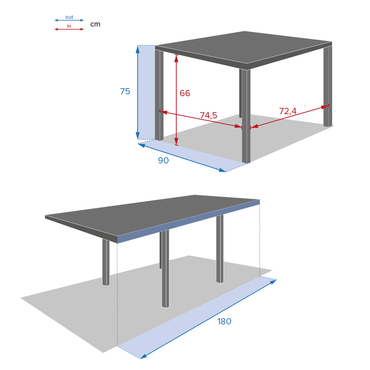 Masa de gradina extensibila Piazza Graphite - Hesperide
