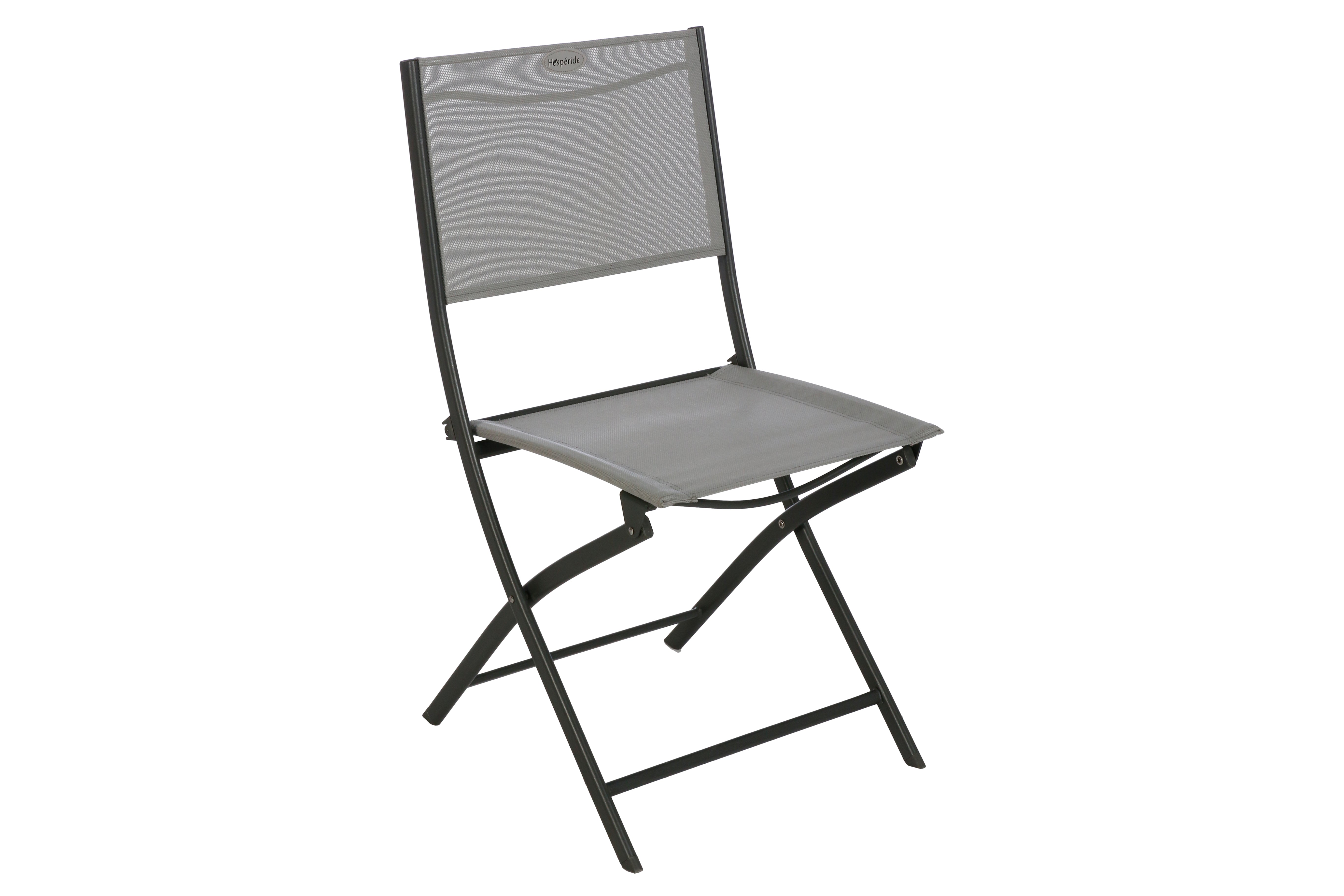 Scaun de gradina pliabil Modula, aluminiu si poliester gri, H.87 cm