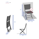 Scaun de gradina pliabil Modula, aluminiu si poliester gri, H.87 cm