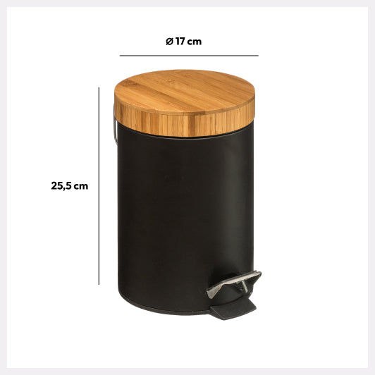 Cos de gunoi 3 l negru natureo - Five