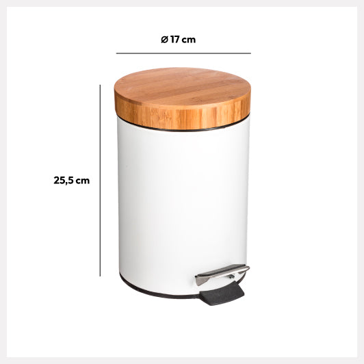 Cos gunoi 3 l natureo alb - Five