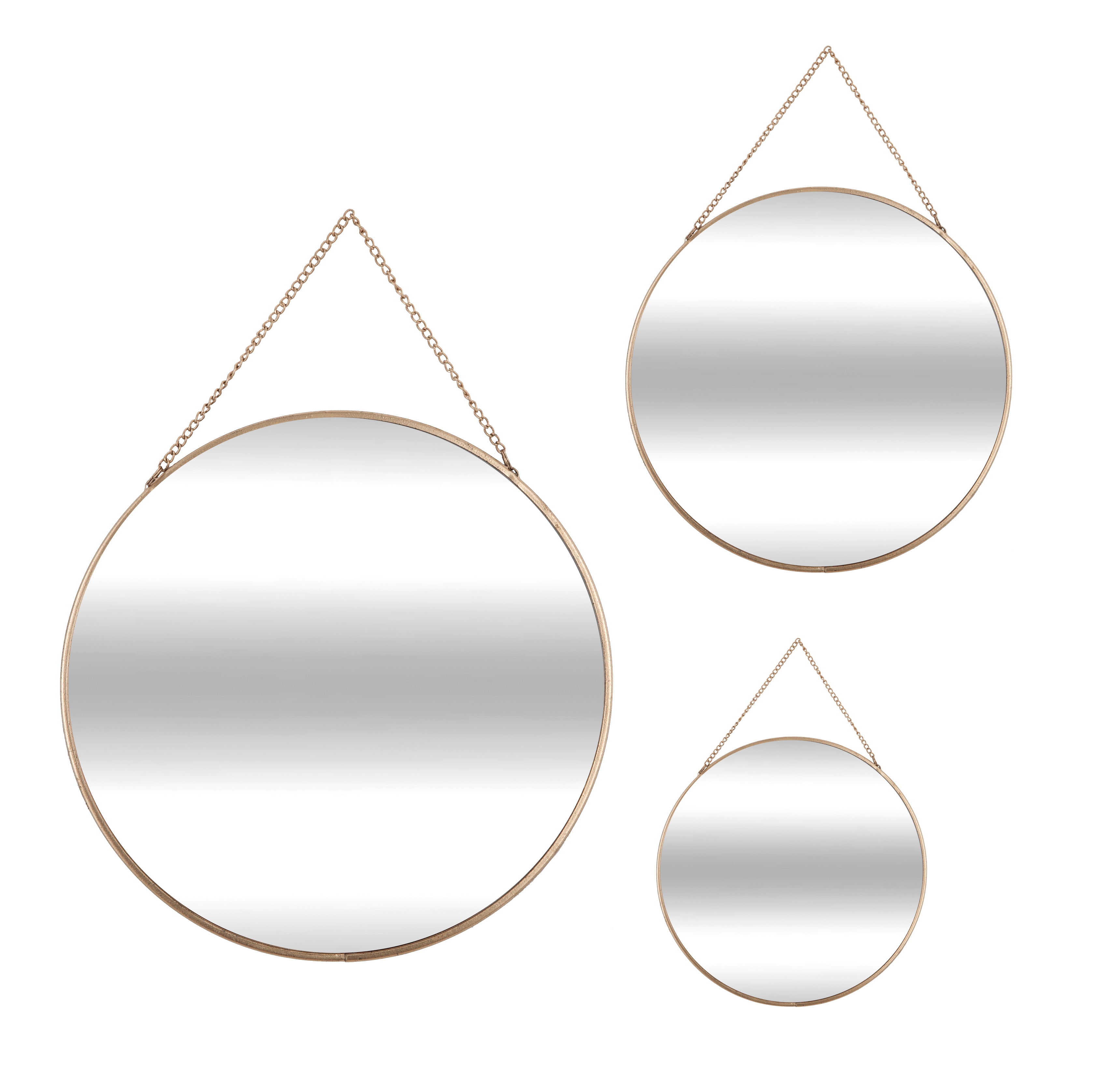 Set 3 oglinda metal rotunda aurie - Atmosphera