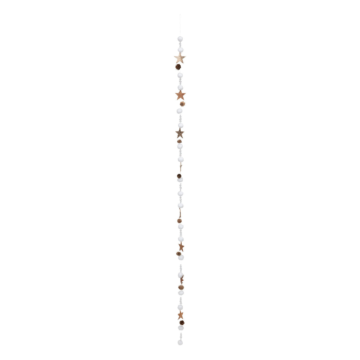 Ghirlanda cu stele si globuri din lemn, 1,4 m | Atmosphera