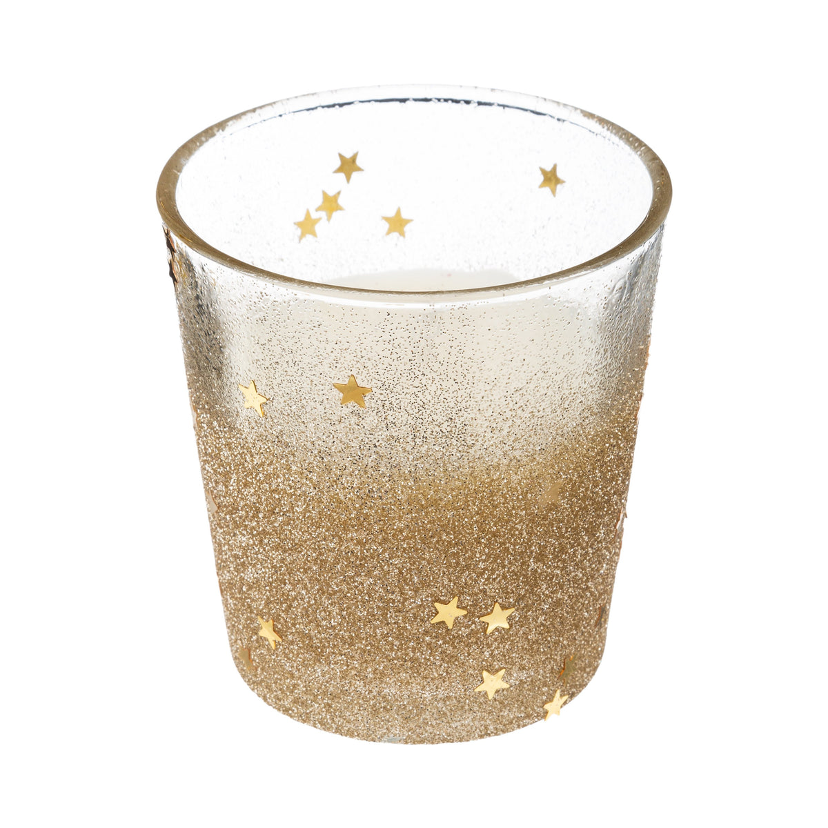 Lumanare cu sclipici in borcan, aurie, 90 g | Atmosphera