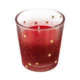 Lumanare cu sclipici in borcan, rosie, 90 g | Atmosphera