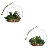 Floare decorativa, planta artificiala cu pahar D14 cm H17 cm - Atmosphera