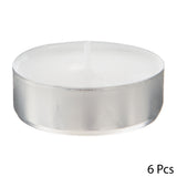 Lumanare tip pastila, 6 bucati - Alb, 40 g