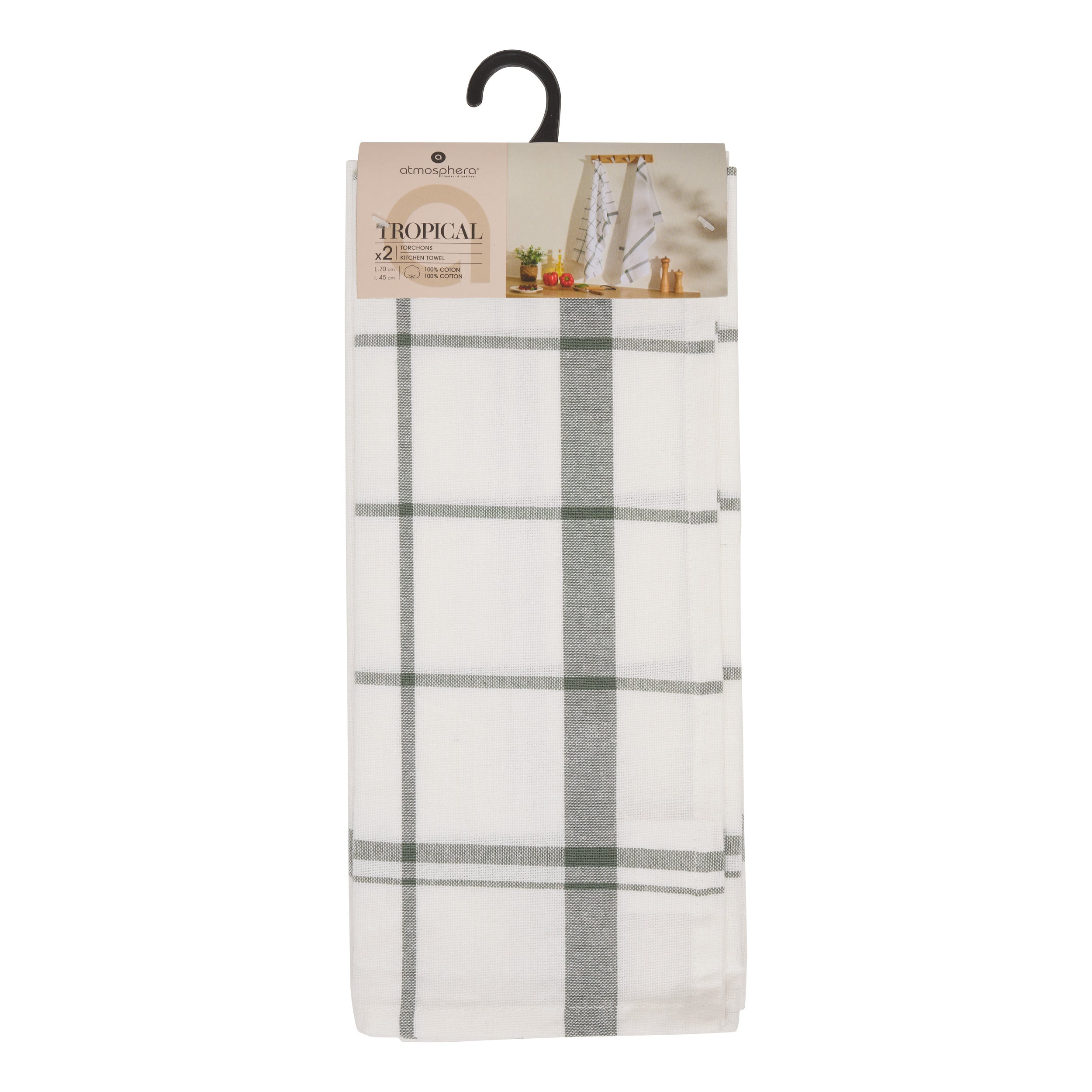 Set 2 verde kitchen towels 45 x 70 cm - Atmosphera