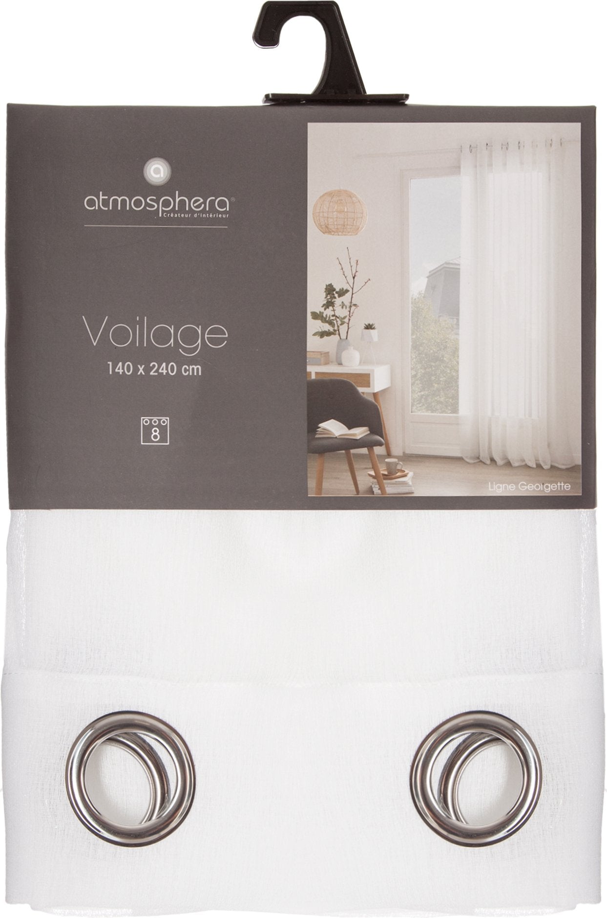 Perdele georgette 140 x 240 cm albe Atmosphera