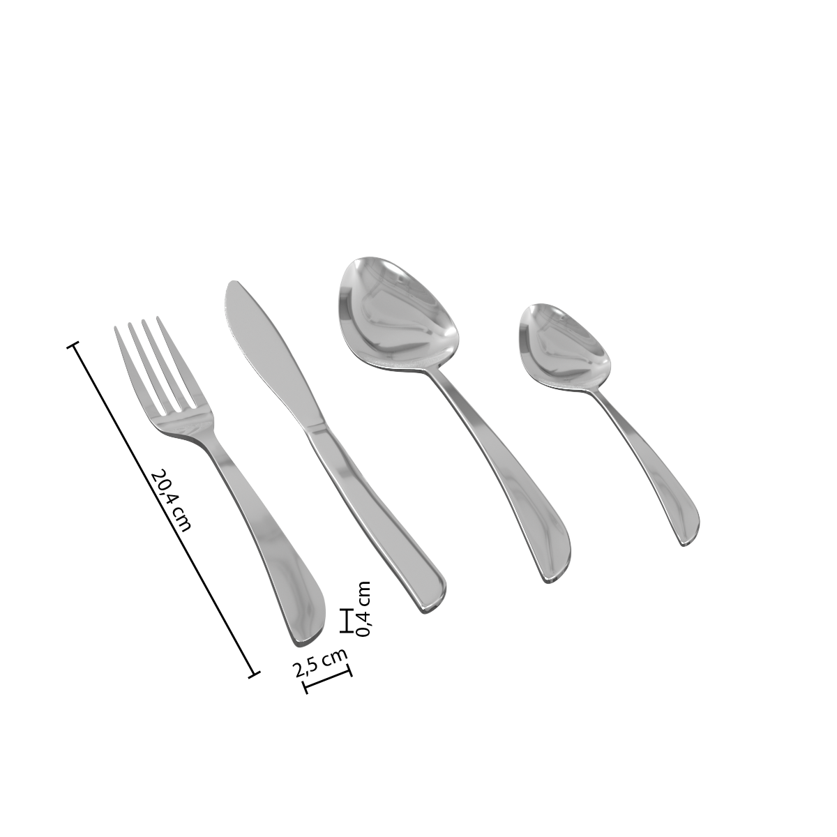 Set tacamuri inox 24 piese serrat - Secret de Gourmet