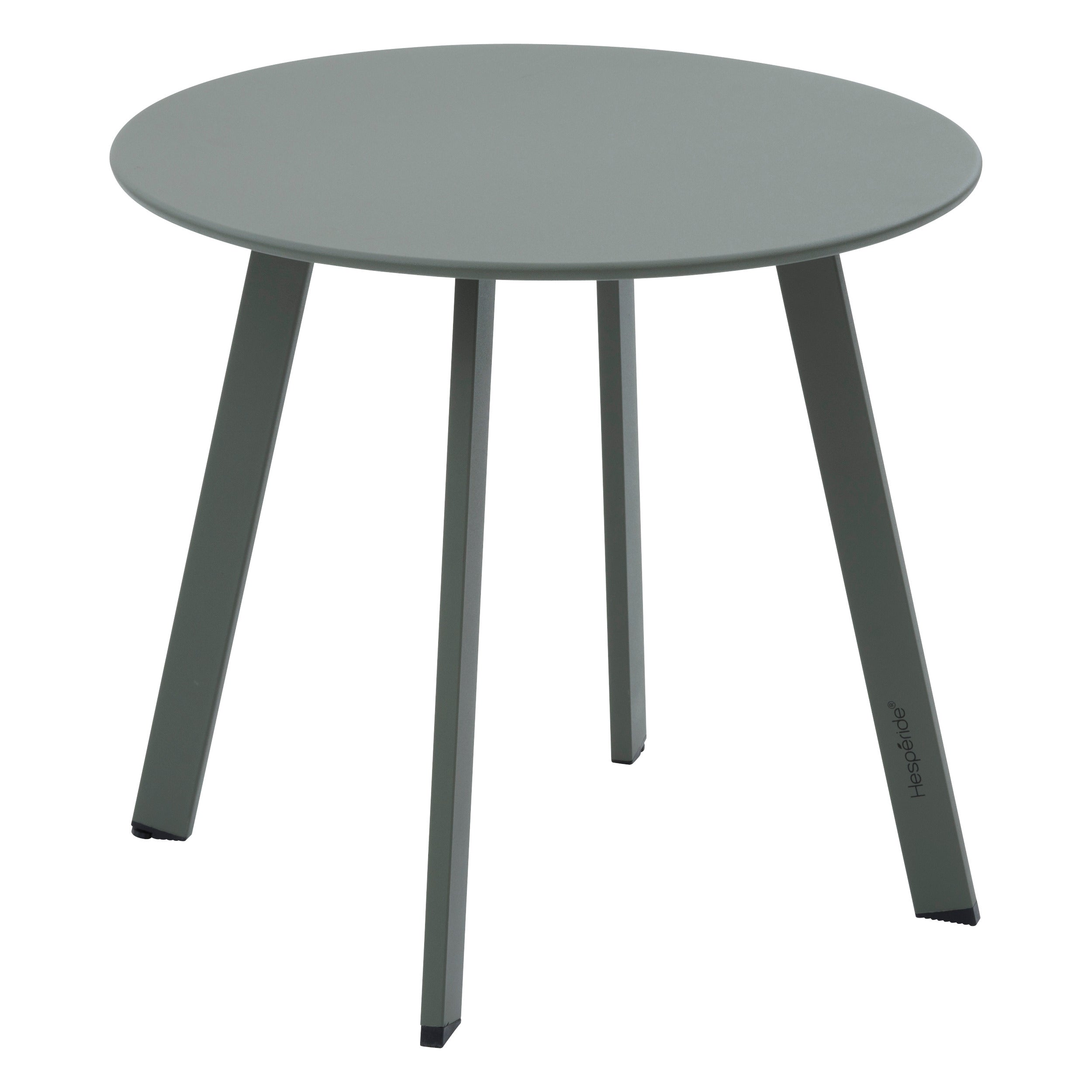 Masa laterala rotunda de gradina Saona, verde laur, 50 x 45cm, otel - Hesperide