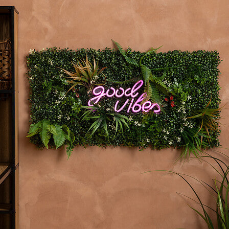 Panou decorativ Izy,vegetatie artificiala,tropical,50x50 cm-Atmosphera