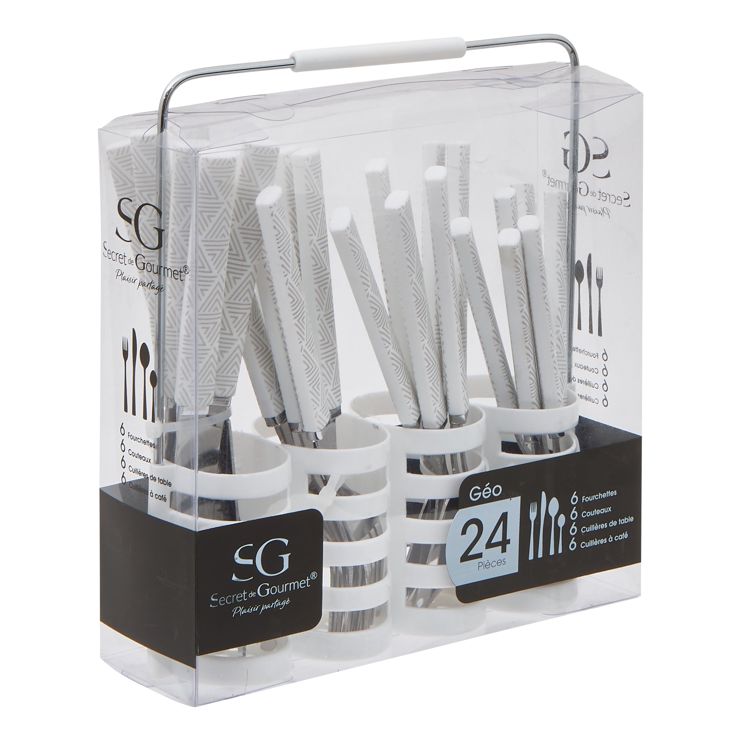 Set tacamuri 24 piese Geo alb - Secret de Gourmet