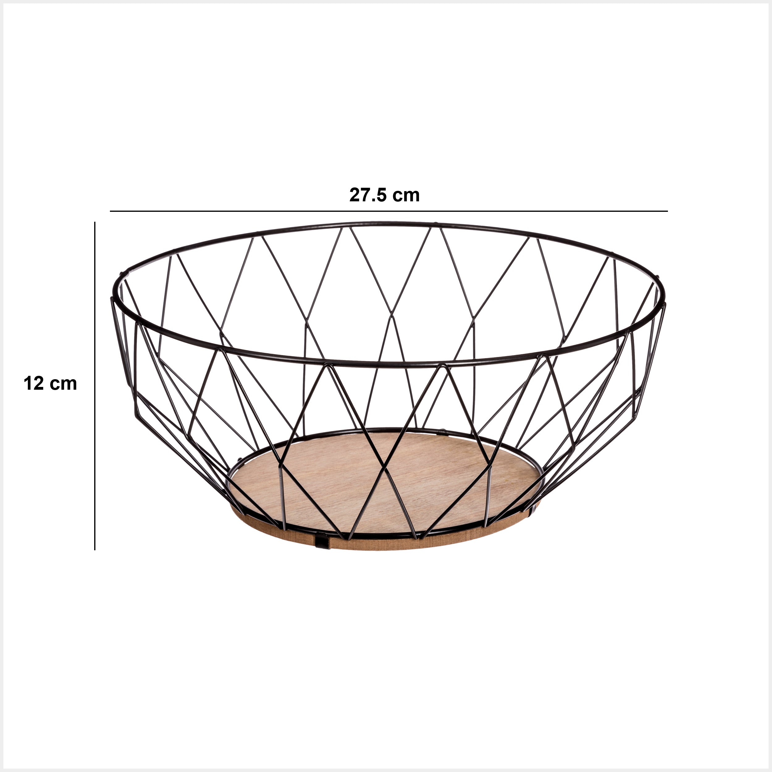 Cos fructe diamond negru 28 cm - Five