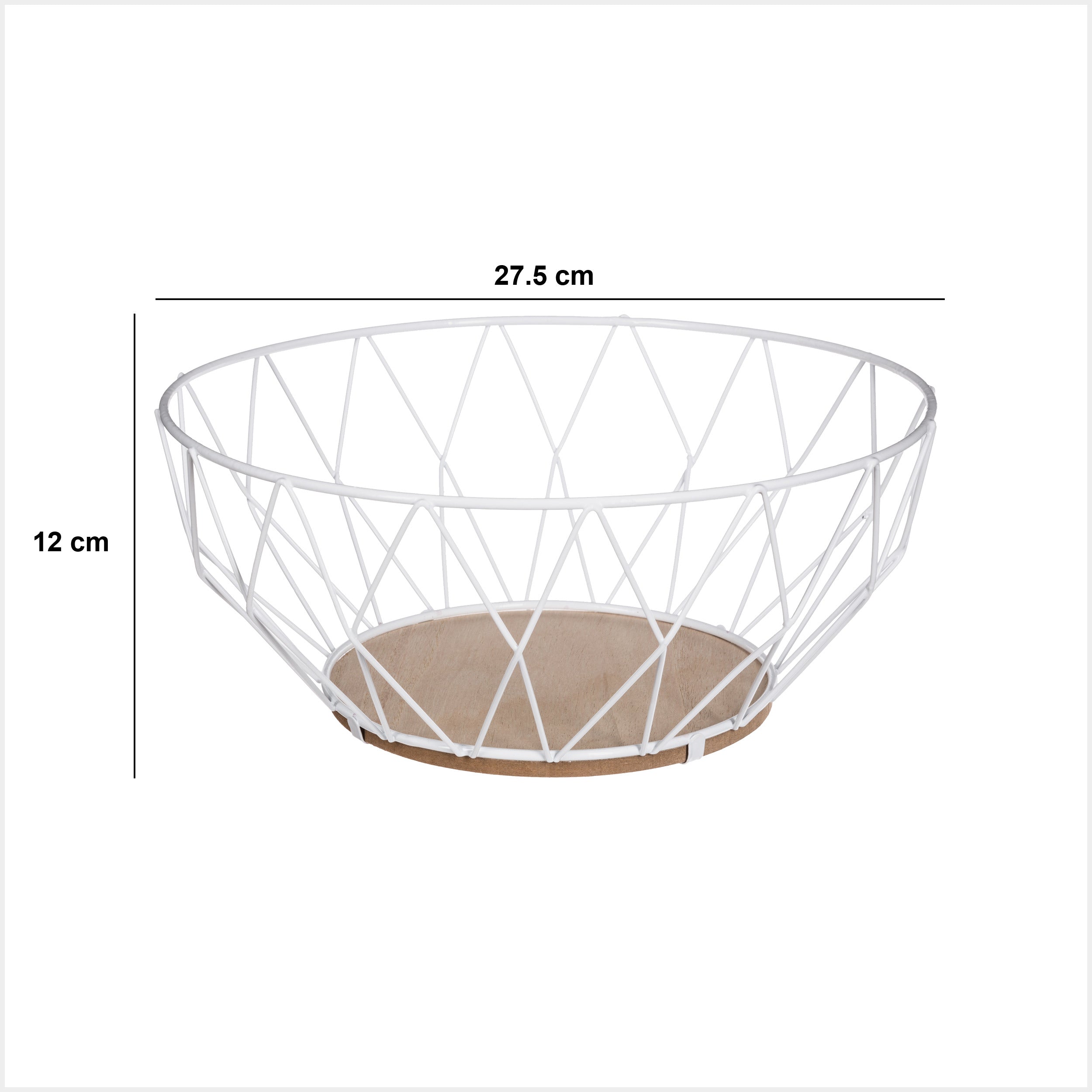 Cos fructe diamond alb 28 cm - Five
