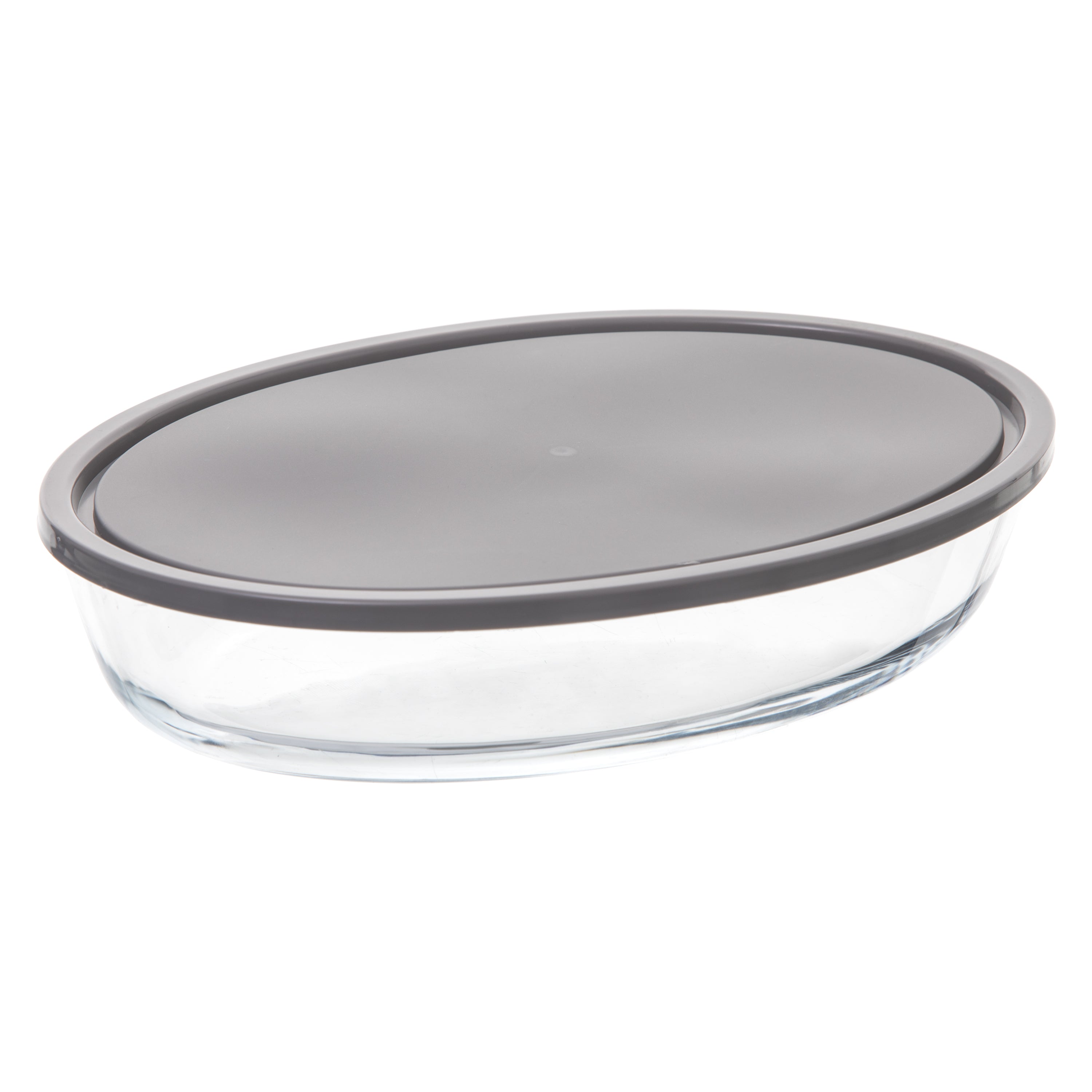 Farfurie ovala sticla cu capac 30 x 21 cm - Five