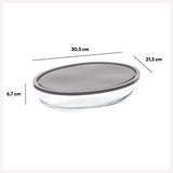 Farfurie ovala sticla cu capac 30 x 21 cm - Five