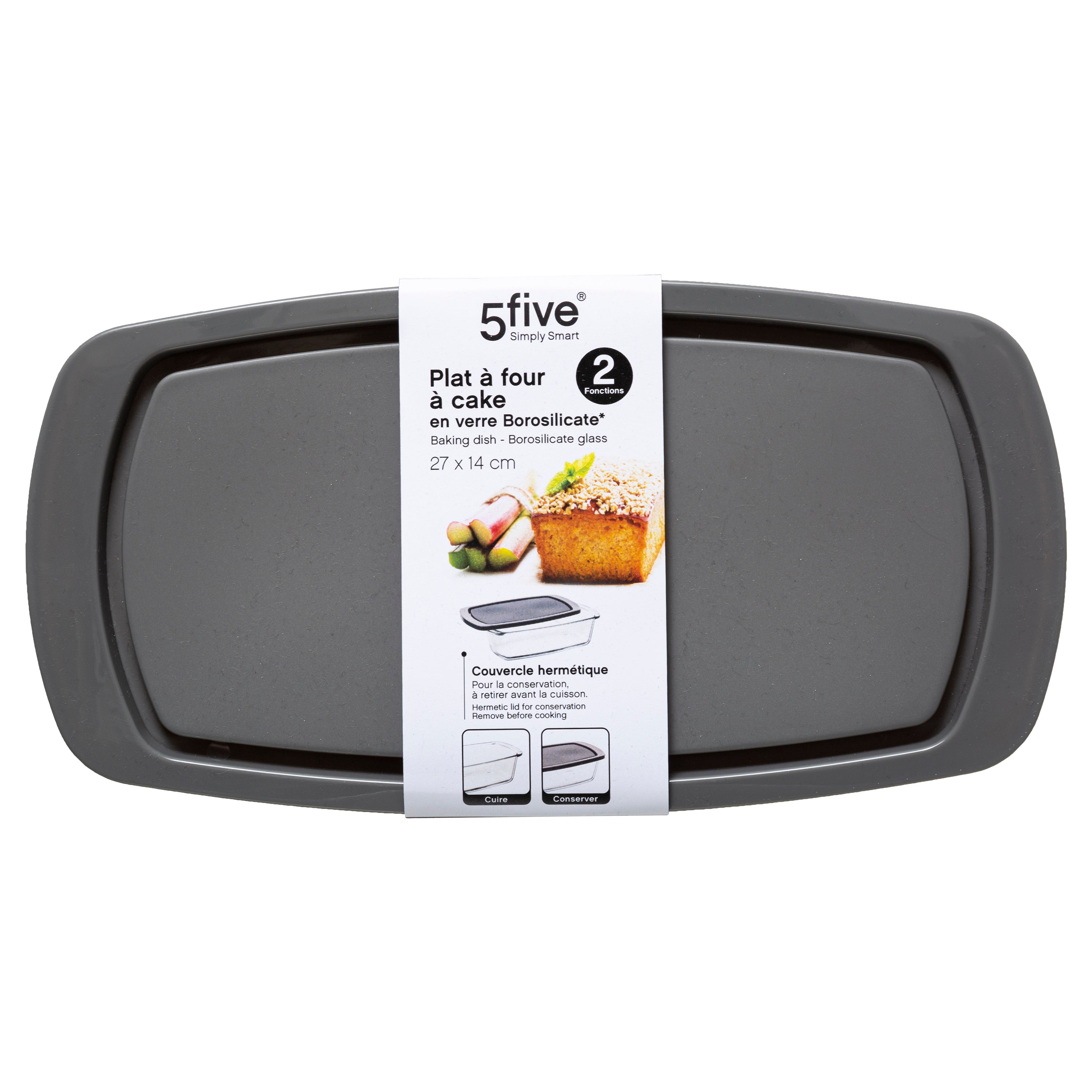 Forma paine sticla cu capac 27 x 14 cm - Five