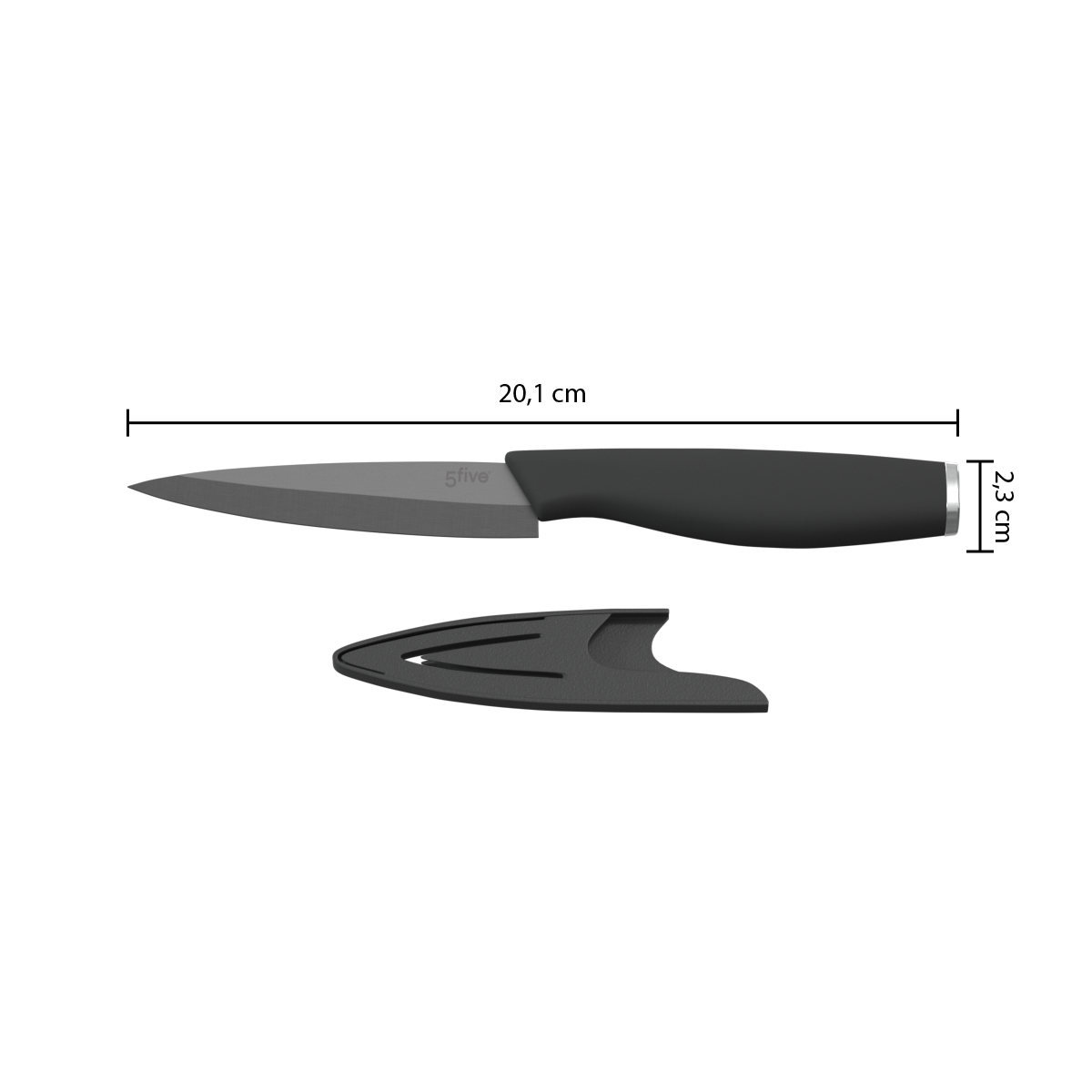 Cutit ceramic curatare negru 10 ab - Five