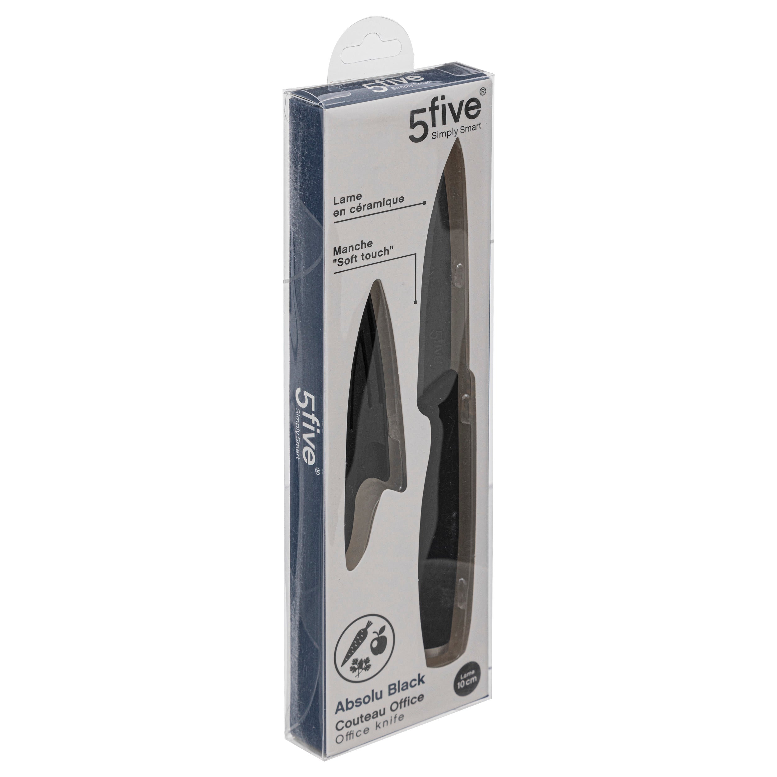 Cutit ceramic curatare negru 10 ab - Five