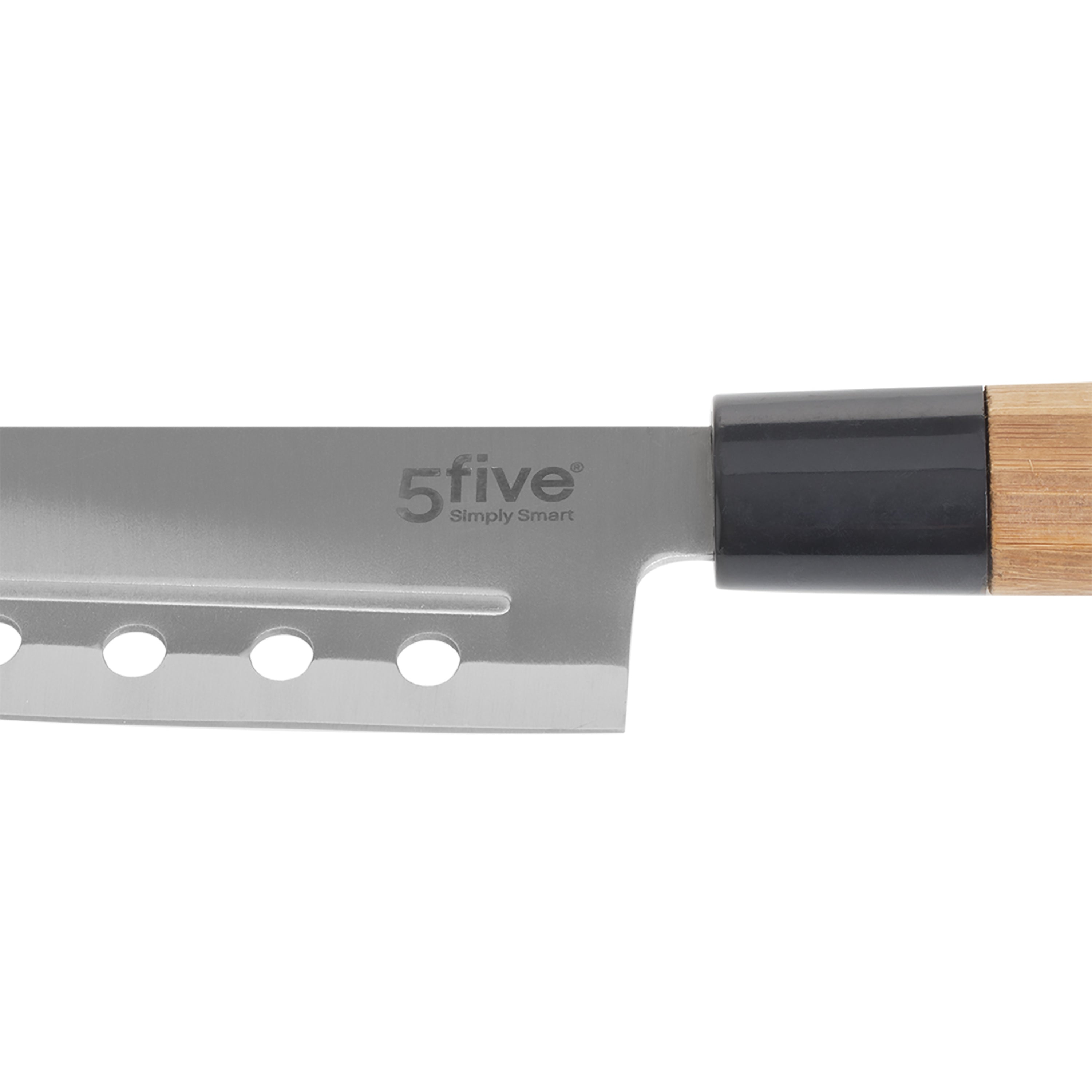 Cutit Santoku Black Bamboo, otel inoxidabil, maner bambus