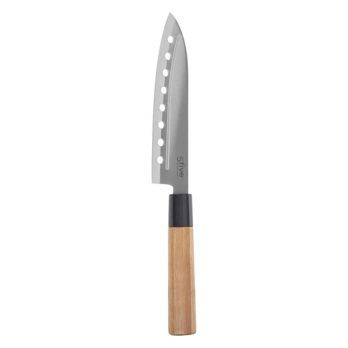 Cutit Santoku Black Bamboo, otel inoxidabil, maner bambus