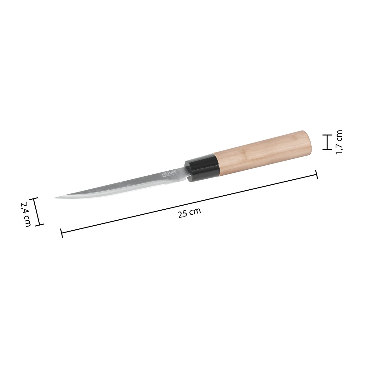 Cutit utilitar Black Bamboo, otel inoxidabil, maner bambus