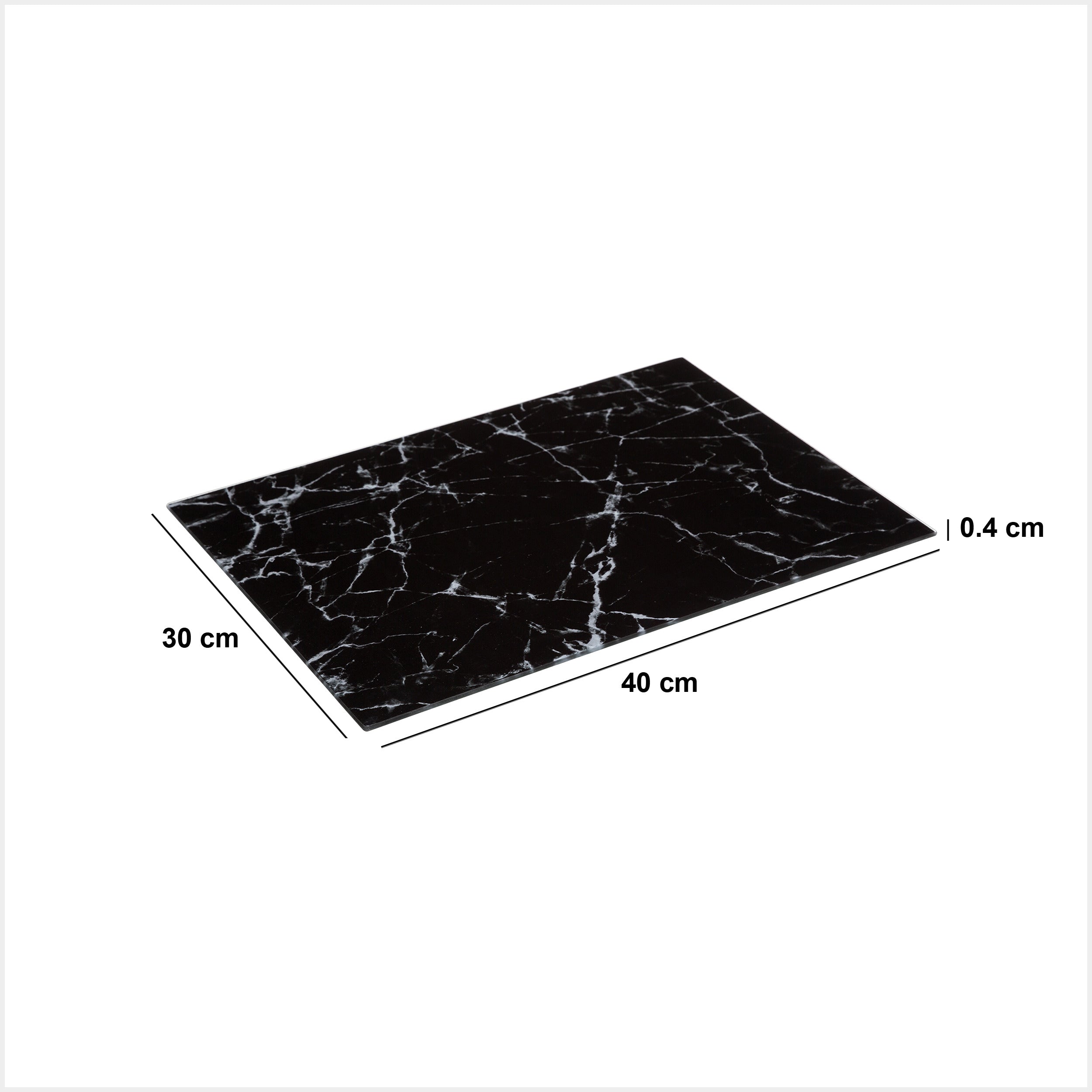 Tocator sticla negru marmura 40 x 30 cm - Five