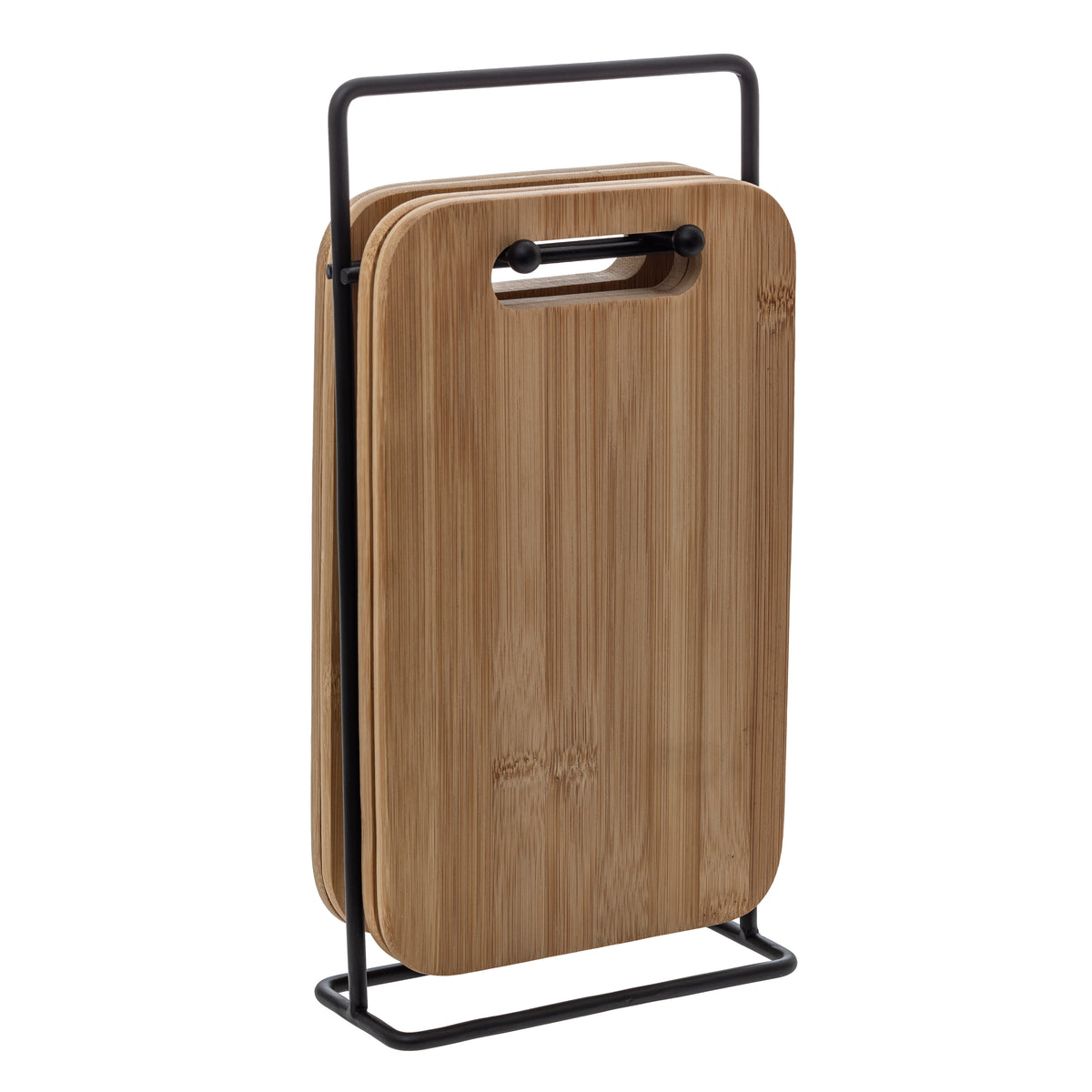 Platou pentru tapas, set 4 bucati, bambus cu suport metalic