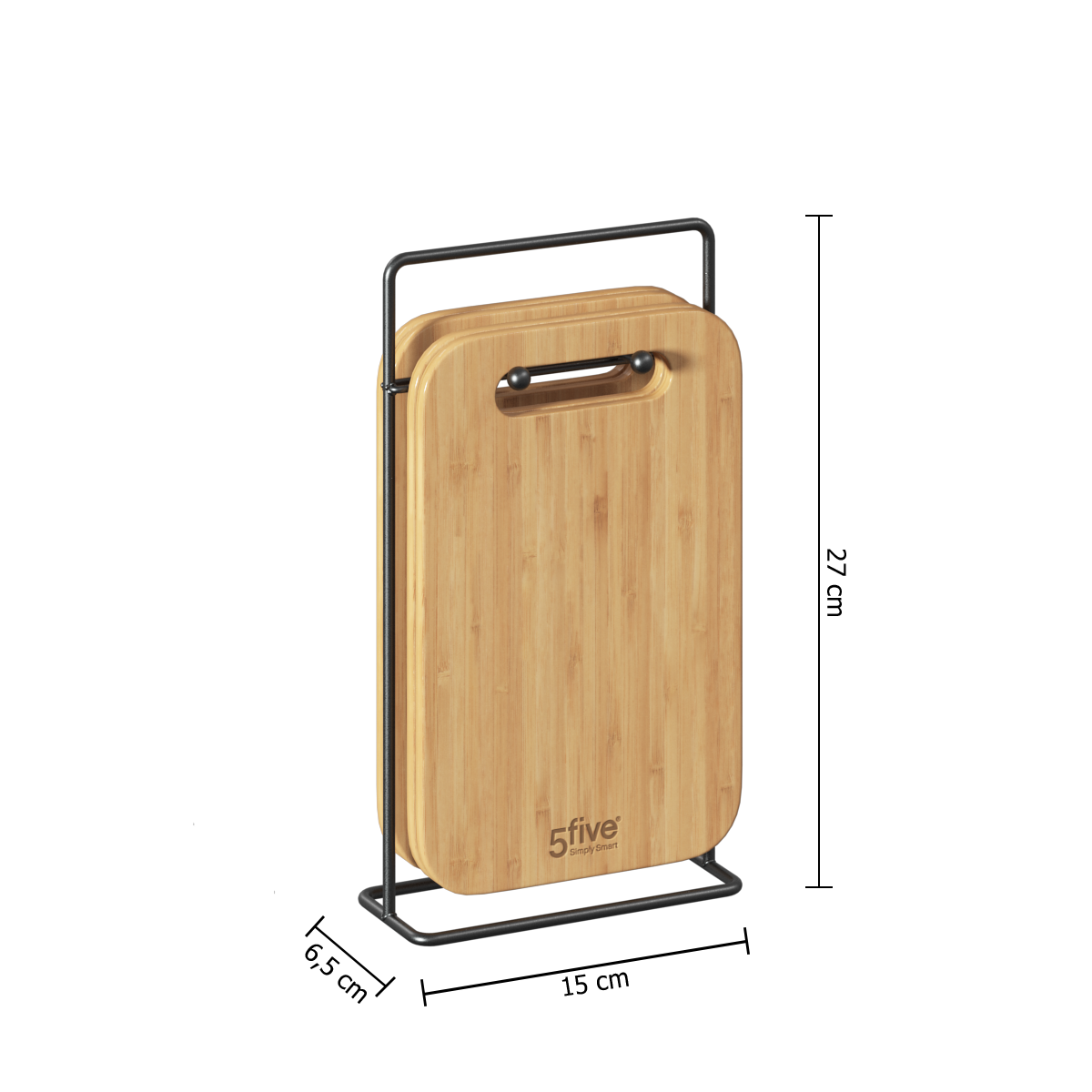 Platou pentru tapas, set 4 bucati, bambus cu suport metalic
