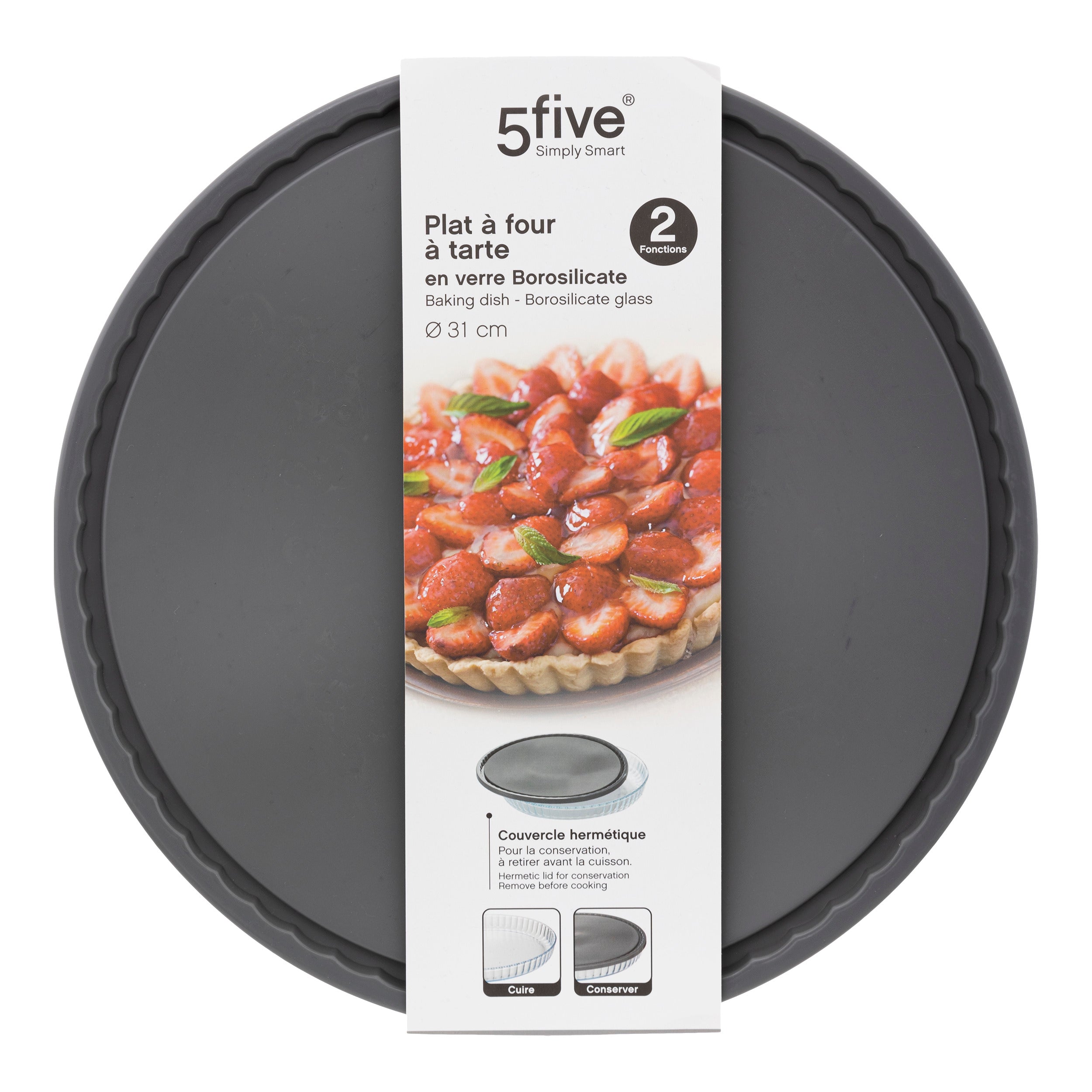 Forma de tarta sticla cu capac 30 - Five