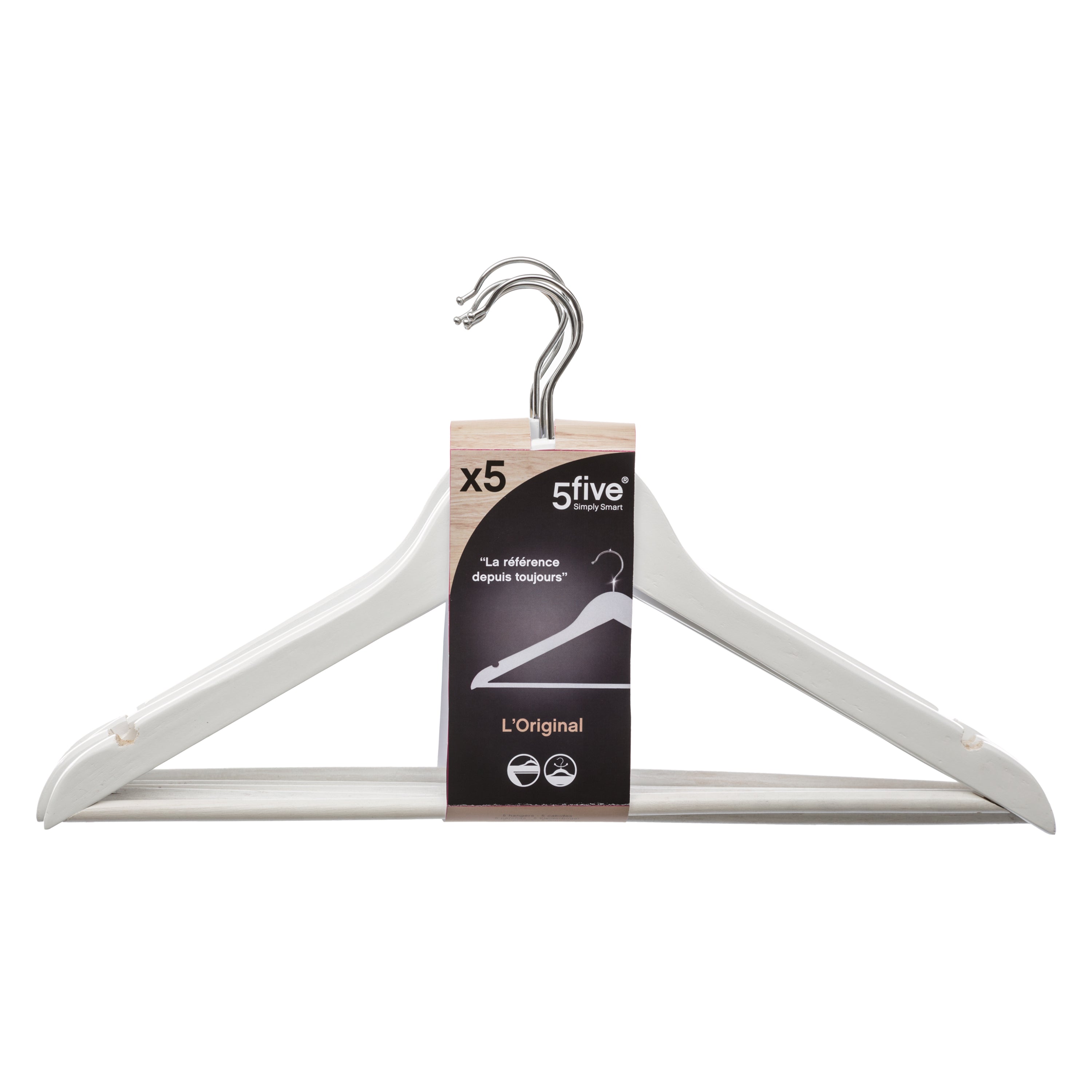 Organizator casa, cuier lemn set 5 blanc hang up - Five