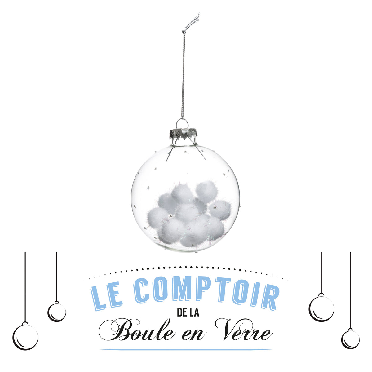 Glob cu bile de bumbac, D 8 cm | Atmosphera