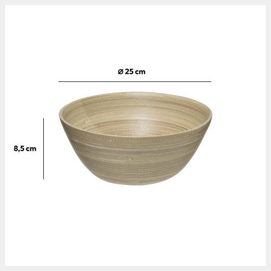 Bol de salata bambus natur 25 cm - Five