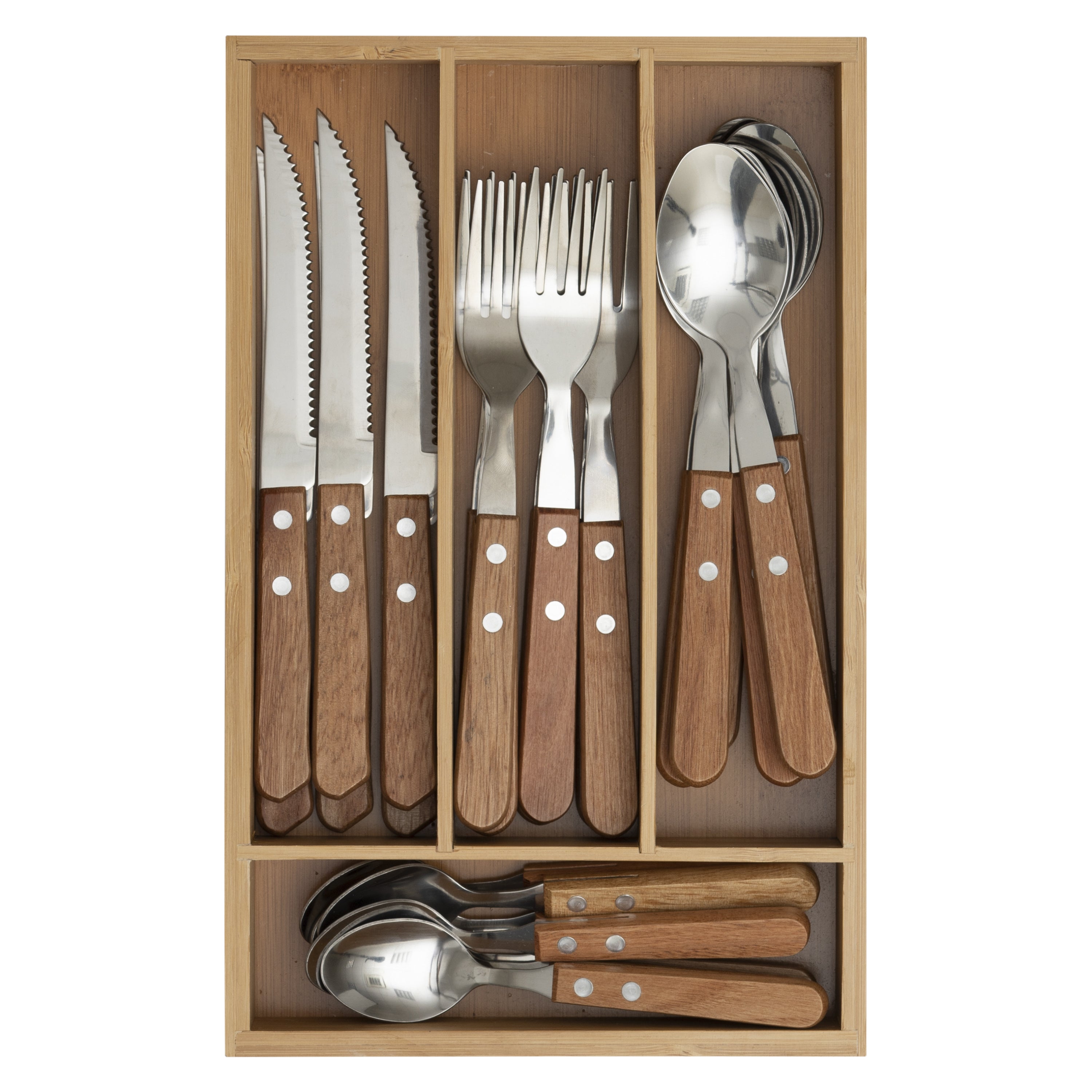 Tacamuri 24 piese cu bambus - Secret de Gourmet