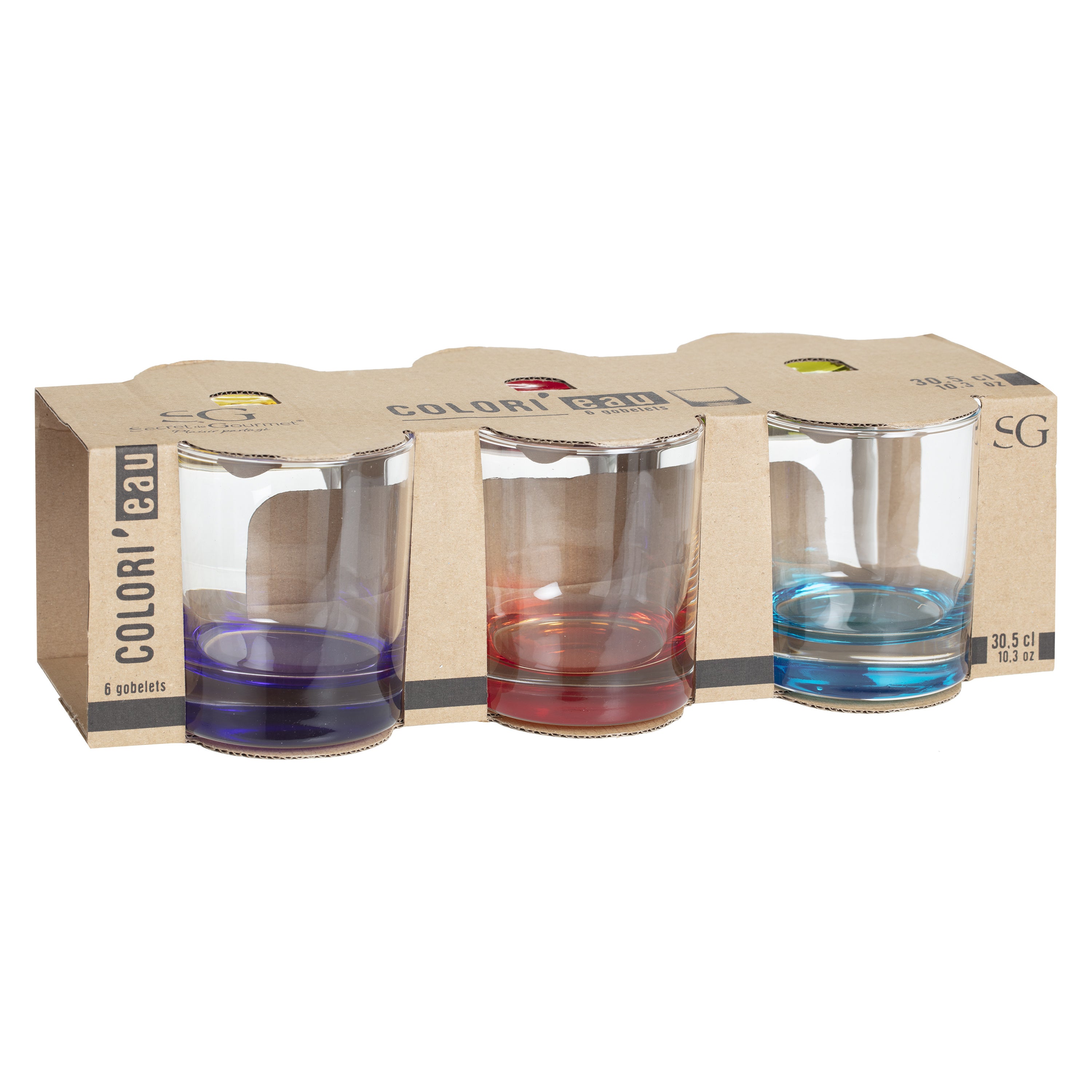 Set pahare jos set 6 colori eau 30 cl - Secret de Gourmet